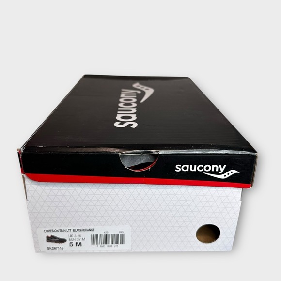 Saucony Shoes Cohesion TR14 LTT Kids 5M Black/Orange Trail Athletic SK267119 - Picture 8 of 9